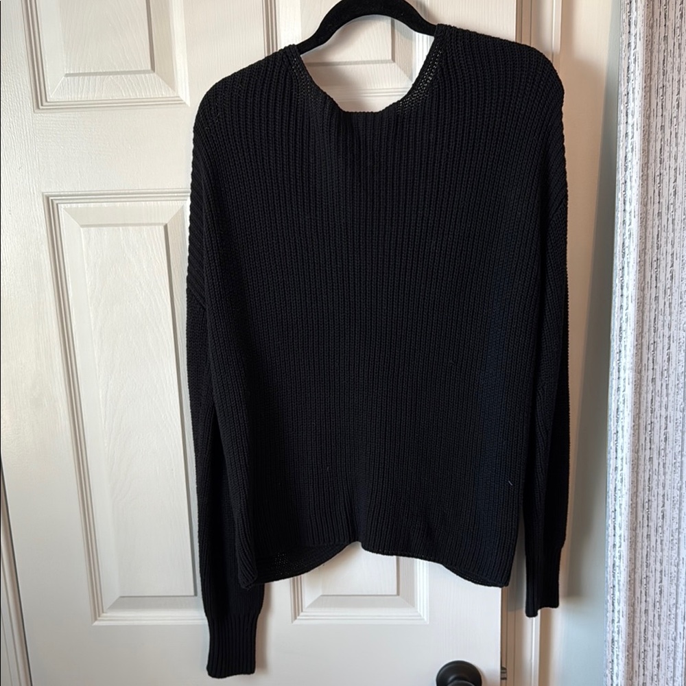 Women's Black Open Back Sweater